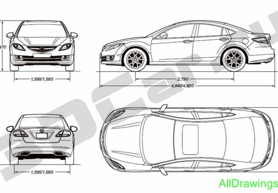 Mazda 6 Ultra (Мазда 6 Ультра) - чертежи (рисунки) автомобиля
